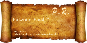 Potzner Radó névjegykártya